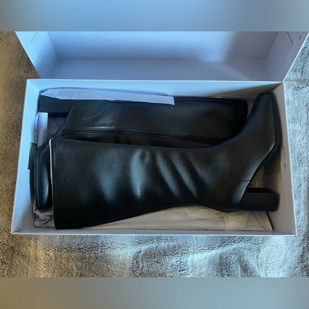 AEROSOLES MICAH Black Heeled Boots